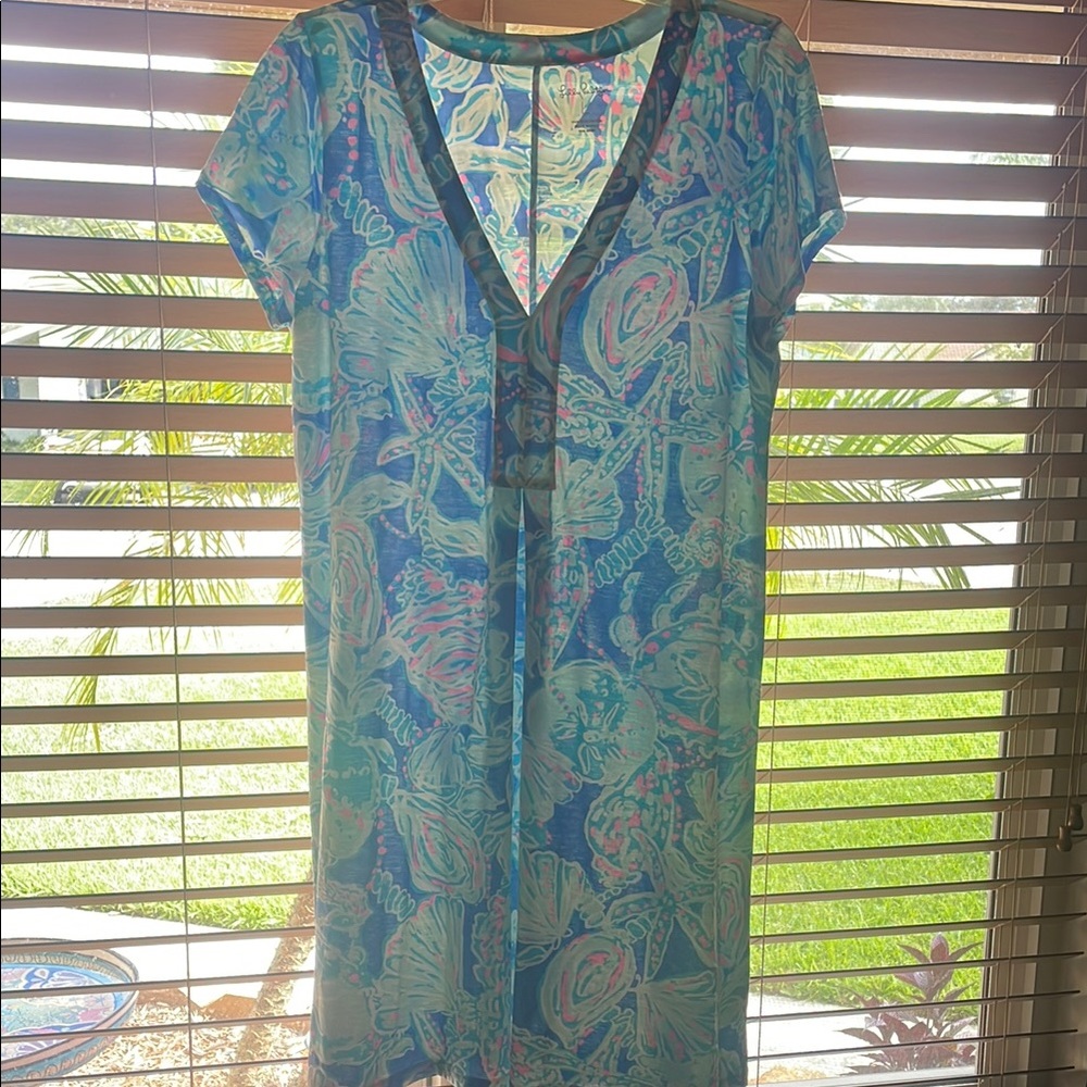 Lilly Pulitzer Blue and Pink Patterned Top